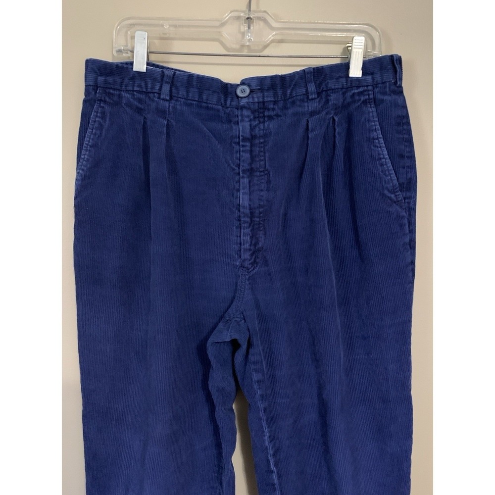 VTG Woolrich Men's Navy Corduroy Pants 34x29 Pleated Baggy Loose - Picture 3 of 16